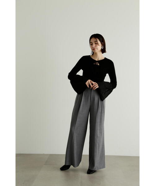 JILL STUART（ジルスチュアート）の「◆2WAYタフタドッキングニットトップス（ニット/セーター・レディース・ブラック/ホワイト/ブルー・FREE）」の7枚目の写真
