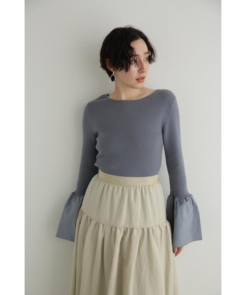 JILL STUART（ジルスチュアート）の「◆2WAYタフタドッキングニットトップス（ニット/セーター・レディース・ブラック/ホワイト/ブルー・FREE）」の18枚目の写真