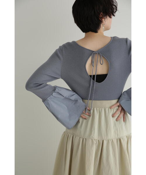 JILL STUART（ジルスチュアート）の「◆2WAYタフタドッキングニットトップス（ニット/セーター・レディース・ブラック/ホワイト/ブルー・FREE）」の21枚目の写真