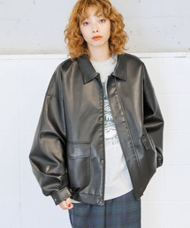 PBLIM | PAGEBOYLIM/フェイクレザージップブルゾン(ブルゾン)