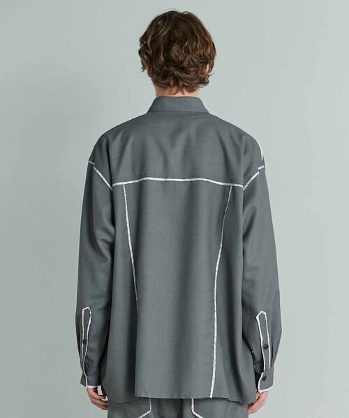 UNITED TOKYO(ユナイテッドトウキョウ)の「カットオフサファリシャツブルゾン(シャツ/ブラウス・メンズ・ブラック/グレー・1/2)」の9枚目の写真