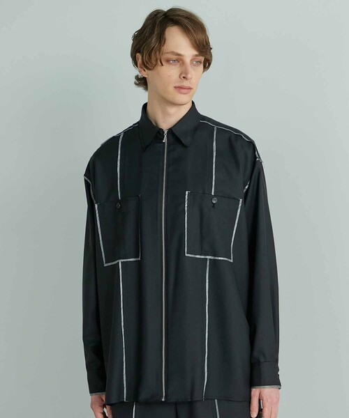 UNITED TOKYO(ユナイテッドトウキョウ)の「カットオフサファリシャツブルゾン(シャツ/ブラウス・メンズ・ブラック/グレー・1/2)」の20枚目の写真