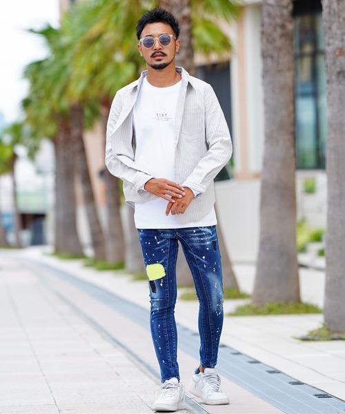 adamsJUGGLER（アダムスジャグラー）の「G/Bストライプロングシャツ（シャツ/ブラウス・メンズ・グレー/ブラック・M/L/XL/S）」の9枚目の写真