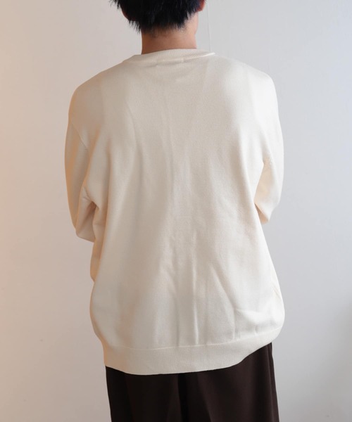 SENSE OF PLACE by URBAN RESEARCH（センスオブプレイスバイアーバンリサーチ）の「ストレッチクルーネックカーディガン（カーディガン/ボレロ・メンズ・レッド/ブラウン/アイボリー/ライトベージュ/ブラック・LARGE/MEDIUM）」の8枚目の写真