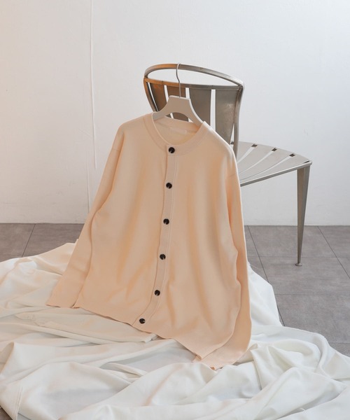 SENSE OF PLACE by URBAN RESEARCH（センスオブプレイスバイアーバンリサーチ）の「ストレッチクルーネックカーディガン（カーディガン/ボレロ・メンズ・レッド/ブラウン/アイボリー/ライトベージュ/ブラック・LARGE/MEDIUM）」の12枚目の写真