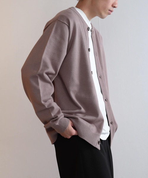 SENSE OF PLACE by URBAN RESEARCH（センスオブプレイスバイアーバンリサーチ）の「ストレッチクルーネックカーディガン（カーディガン/ボレロ・メンズ・レッド/ブラウン/アイボリー/ライトベージュ/ブラック・LARGE/MEDIUM）」の15枚目の写真