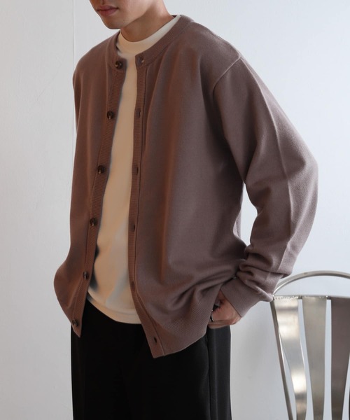 SENSE OF PLACE by URBAN RESEARCH（センスオブプレイスバイアーバンリサーチ）の「ストレッチクルーネックカーディガン（カーディガン/ボレロ・メンズ・レッド/ブラウン/アイボリー/ライトベージュ/ブラック・LARGE/MEDIUM）」の4枚目の写真