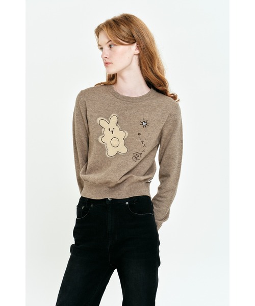 KIRSH(キルシー)の「KIRSH WITTY BUNNY NOMAD KNIT/キルシー ウィティーバニーニット【S】(ニット/セーター・レディース・パープル/アイボリー・ONE SIZE)」の12枚目の写真