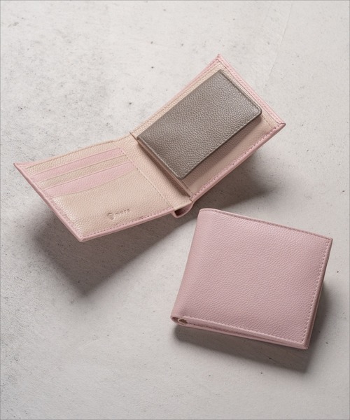 MURA（ムラ）の「牛革 ツートンカラー 隠しポケット付 スリム 二つ折り財布（財布・レディース・グレー/ブラック/オレンジ/ピンク/グリーン/グリーン系その他/ピンク系その他/グレー系その他/ブラック系その他/オレンジ系その他・FREE）」の8枚目の写真