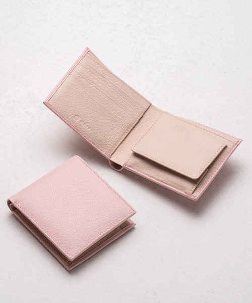 MURA（ムラ）の「牛革 ツートンカラー 隠しポケット付 スリム 二つ折り財布（財布・レディース・グレー/ブラック/オレンジ/ピンク/グリーン/グリーン系その他/ピンク系その他/グレー系その他/ブラック系その他/オレンジ系その他・FREE）」の7枚目の写真