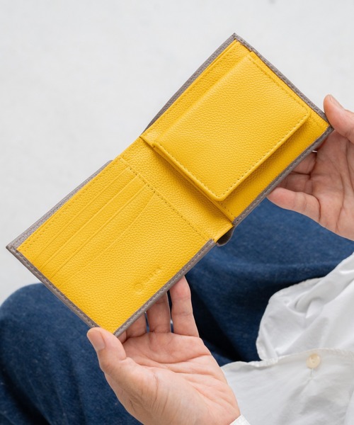 MURA（ムラ）の「牛革 ツートンカラー 隠しポケット付 スリム 二つ折り財布（財布・レディース・グレー/ブラック/オレンジ/ピンク/グリーン/グリーン系その他/ピンク系その他/グレー系その他/ブラック系その他/オレンジ系その他・FREE）」の20枚目の写真