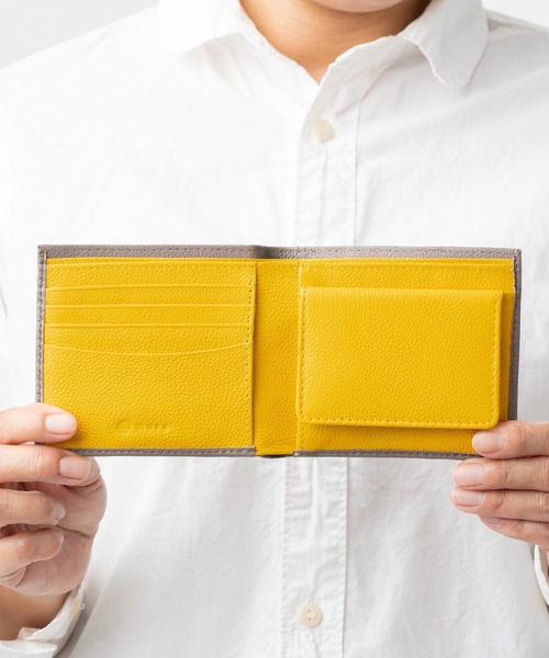 MURA（ムラ）の「牛革 ツートンカラー 隠しポケット付 スリム 二つ折り財布（財布・レディース・グレー/ブラック/オレンジ/ピンク/グリーン/グリーン系その他/ピンク系その他/グレー系その他/ブラック系その他/オレンジ系その他・FREE）」の13枚目の写真