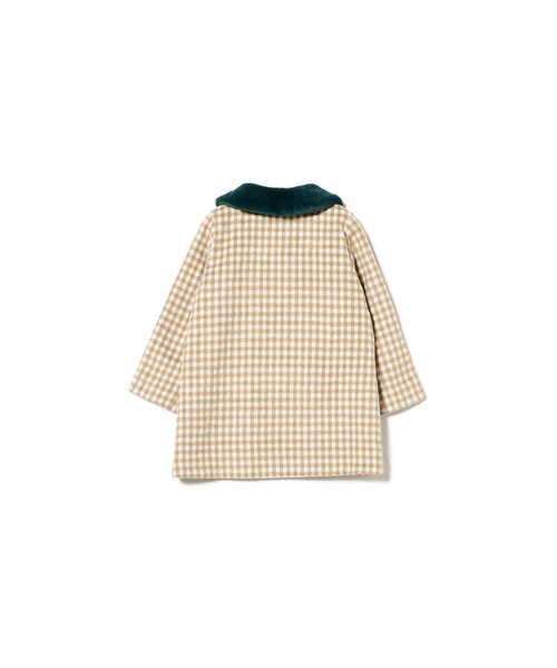 B:MING by BEAMS（ビーミングバイビームス）の「B:MING by BEAMS / ファー襟 チェック柄 コート（100~140cm）（ノーカラーコート・キッズ・ベージュ/ワインレッド・100/110/130/140/120）」の16枚目の写真