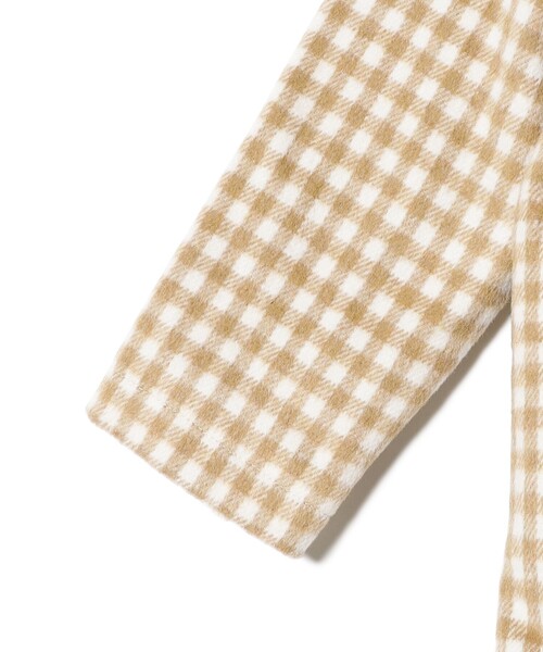 B:MING by BEAMS（ビーミングバイビームス）の「B:MING by BEAMS / ファー襟 チェック柄 コート（100~140cm）（ノーカラーコート・キッズ・ベージュ/ワインレッド・100/110/130/140/120）」の18枚目の写真