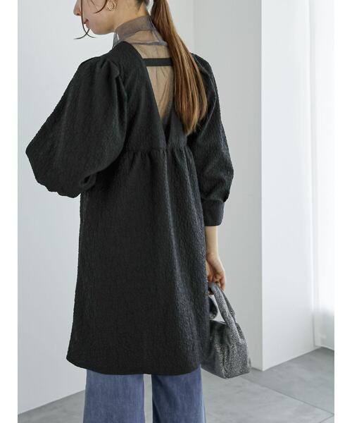 Te chichi（テチチ）の「ふくれジャカードチュニックワンピース（ワンピース・レディース・ブラック/オフホワイト・F）」の3枚目の写真