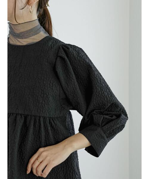 Te chichi（テチチ）の「ふくれジャカードチュニックワンピース（ワンピース・レディース・ブラック/オフホワイト・F）」の12枚目の写真