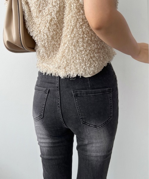 Olu.（オルドット）の「ハイウエストストレッチフレアデニム（デニムパンツ・レディース・グレー/ライトブルー・1/0）」の13枚目の写真