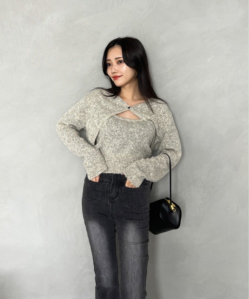 Olu.（オルドット）の「ハイウエストストレッチフレアデニム（デニムパンツ・レディース・グレー/ライトブルー・1/0）」の12枚目の写真