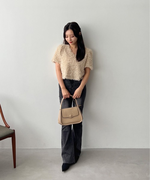 Olu.（オルドット）の「ハイウエストストレッチフレアデニム（デニムパンツ・レディース・グレー/ライトブルー・1/0）」の14枚目の写真