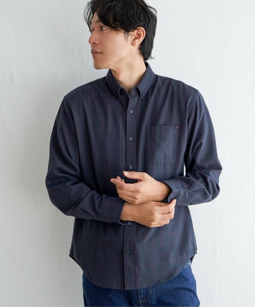 ikka(イッカ)の「イージーケアフランネルチェックシャツ(シャツ/ブラウス・メンズ・チャコールグレー/ネイビー/グレー・L/S/M/XL)」の7枚目の写真