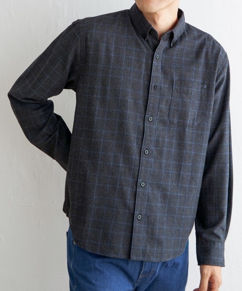 ikka(イッカ)の「イージーケアフランネルチェックシャツ(シャツ/ブラウス・メンズ・チャコールグレー/ネイビー/グレー・L/S/M/XL)」の2枚目の写真