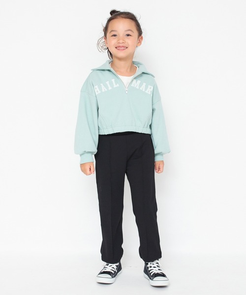 BRANSHES(ブランシェス)の「ハーフジップロゴトレーナー(スウェット・キッズ・ライトグリーン/キナリ・110/150/120/140/100/130)」の3枚目の写真