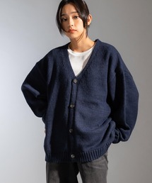 モヘアシャギーライクVネックニットカーディガン オーバーサイズ