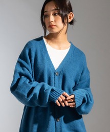 モヘアシャギーライクVネックニットカーディガン オーバーサイズ