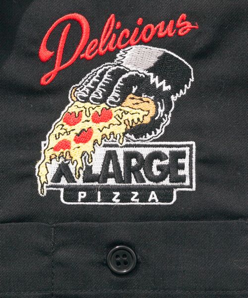 XLARGE(エクストララージ)の「XLARGE×Delicious Pizza S/S WORK SHIRT / デリシャス・ピザ(シャツ/ブラウス・メンズ・ブラック・SMALL/X-LARGE/LARGE/MEDIUM)」の4枚目の写真