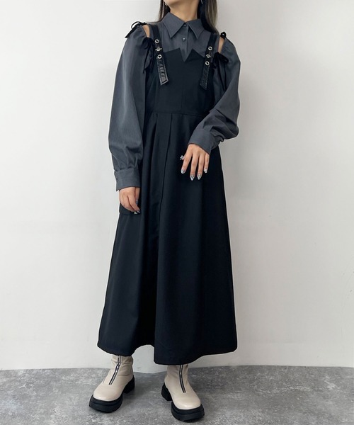 NICOLE CLUB（ニコル　クラブ）の「ショルダースリットブラウス（シャツ/ブラウス・レディース・オフホワイト/チェック/グレー・MEDIUM）」の21枚目の写真