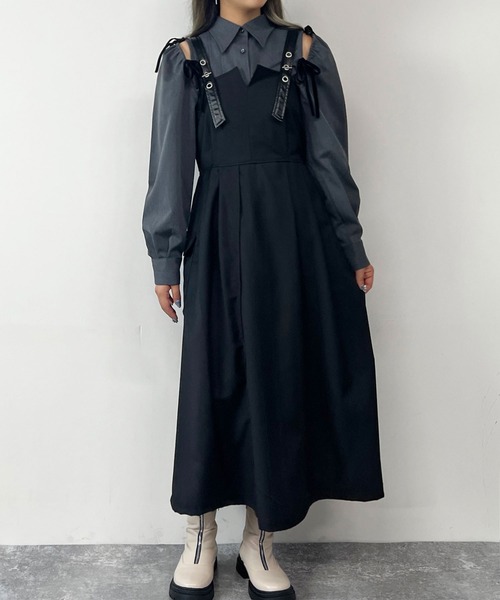 NICOLE CLUB（ニコル　クラブ）の「ショルダースリットブラウス（シャツ/ブラウス・レディース・オフホワイト/チェック/グレー・MEDIUM）」の22枚目の写真