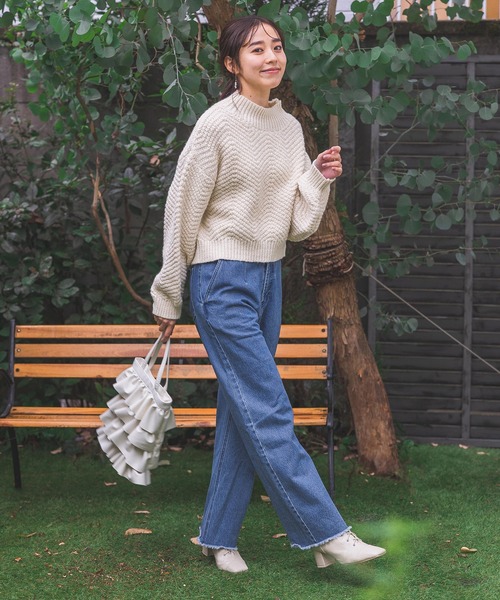 mysty woman（ミスティウーマン）の「フェイクレザーフリルトートBAG 989541（トートバッグ・レディース・ブラック/アイボリー/シルバー・FREE）」の22枚目の写真