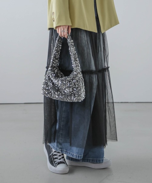 AMELY（エミリー）の「スパンコールハンドバッグ（ハンドバッグ・レディース・ブラック/シルバー/グレー・フリー）」の4枚目の写真