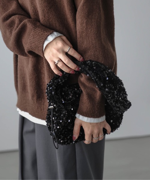 AMELY（エミリー）の「スパンコールハンドバッグ（ハンドバッグ・レディース・ブラック/シルバー/グレー・フリー）」の9枚目の写真