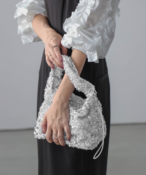 AMELY（エミリー）の「スパンコールハンドバッグ（ハンドバッグ・レディース・ブラック/シルバー/グレー・フリー）」の12枚目の写真