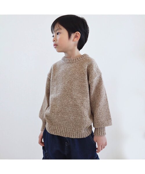 apres les cours(アプレレクール)の「【マシンウォッシャブル】ジェラートフレーバーニット_ユニセックス(ニット/セーター・キッズ・ミント/サックスブルー/ブラウン/アイボリー/ピンク・80/90/100/130/110/140/120)」の8枚目の写真