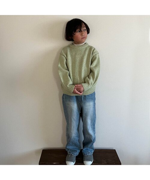 apres les cours(アプレレクール)の「【マシンウォッシャブル】ジェラートフレーバーニット_ユニセックス(ニット/セーター・キッズ・ミント/サックスブルー/ブラウン/アイボリー/ピンク・80/90/100/130/110/140/120)」の15枚目の写真