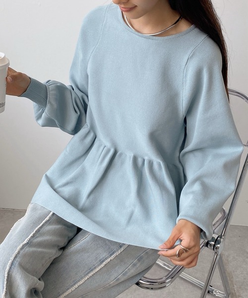 United store（ユナイテッドストア）の「ペプラムニットトップ（ニット/セーター・レディース・アイボリー/ブラック/ブルー・FREE）」の21枚目の写真