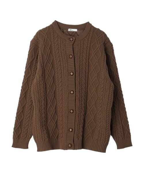 CRAFT STANDARD BOUTIQUE(クラフトスタンダードブティック)の「リサイクルポリエステルケーブルカーディガン(カーディガン/ボレロ・レディース・アイボリー/ブラウン/ブラック・FREE)」の12枚目の写真
