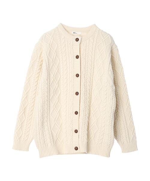 CRAFT STANDARD BOUTIQUE(クラフトスタンダードブティック)の「リサイクルポリエステルケーブルカーディガン(カーディガン/ボレロ・レディース・アイボリー/ブラウン/ブラック・FREE)」の22枚目の写真