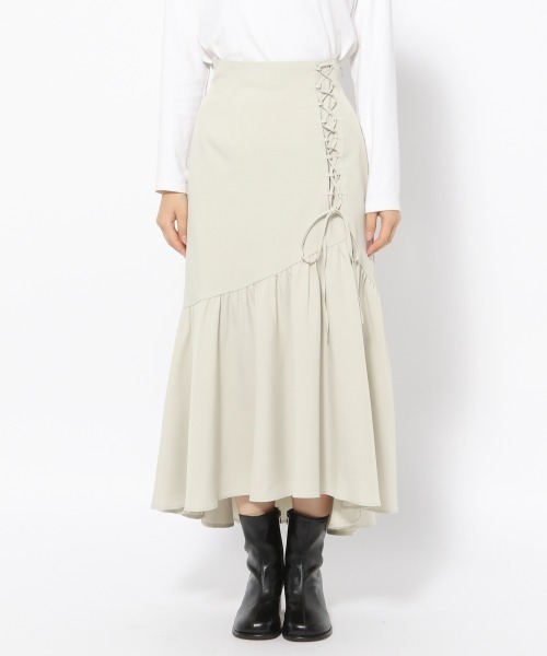 mysty woman(ミスティウーマン)の「アシメレースアップマーメイドスカート 990902(スカート・レディース・ブラウン/ブルー系その他/アイボリー・FREE)」の14枚目の写真