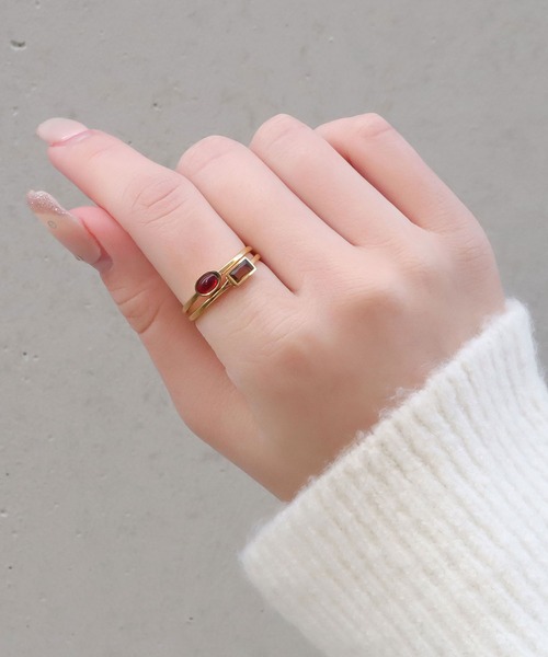 blackdia ocean（ブラックダイヤオーシャン）の「blackdia ocean ナロータイニーストーンリング（リング・レディース・グリーン/レッド/レッド系その他/グリーン系その他/ゴールド/ゴールド系その他/シャンパン/ブラウン系その他・11号/13号/16号）」の10枚目の写真