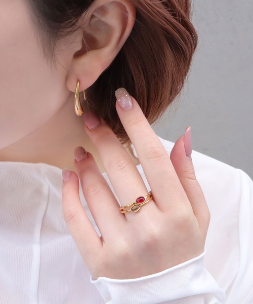 blackdia ocean（ブラックダイヤオーシャン）の「blackdia ocean ナロータイニーストーンリング（リング・レディース・グリーン/レッド/レッド系その他/グリーン系その他/ゴールド/ゴールド系その他/シャンパン/ブラウン系その他・11号/13号/16号）」の11枚目の写真