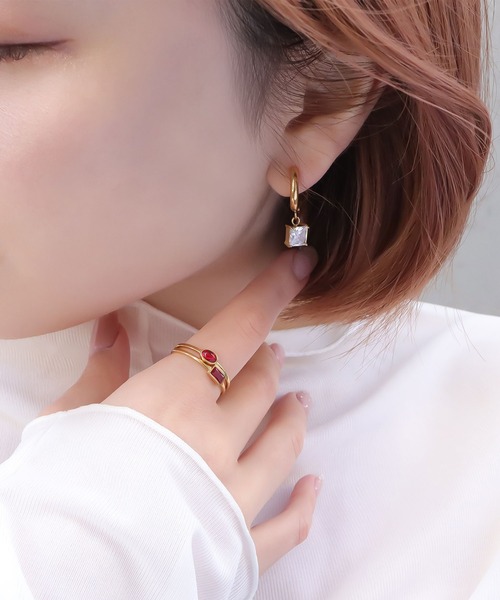 blackdia ocean（ブラックダイヤオーシャン）の「blackdia ocean ナロータイニーストーンリング（リング・レディース・グリーン/レッド/レッド系その他/グリーン系その他/ゴールド/ゴールド系その他/シャンパン/ブラウン系その他・11号/13号/16号）」の13枚目の写真