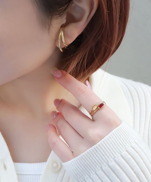 blackdia ocean（ブラックダイヤオーシャン）の「blackdia ocean ナロータイニーストーンリング（リング・レディース・グリーン/レッド/レッド系その他/グリーン系その他/ゴールド/ゴールド系その他/シャンパン/ブラウン系その他・11号/13号/16号）」の14枚目の写真