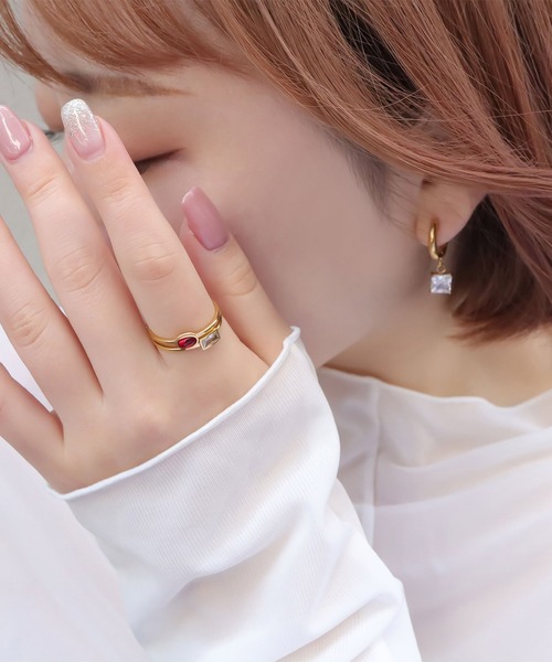 blackdia ocean（ブラックダイヤオーシャン）の「blackdia ocean ナロータイニーストーンリング（リング・レディース・グリーン/レッド/レッド系その他/グリーン系その他/ゴールド/ゴールド系その他/シャンパン/ブラウン系その他・11号/13号/16号）」の12枚目の写真