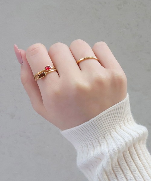 blackdia ocean（ブラックダイヤオーシャン）の「blackdia ocean ナロータイニーストーンリング（リング・レディース・グリーン/レッド/レッド系その他/グリーン系その他/ゴールド/ゴールド系その他/シャンパン/ブラウン系その他・11号/13号/16号）」の16枚目の写真