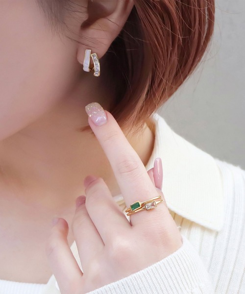 blackdia ocean（ブラックダイヤオーシャン）の「blackdia ocean ナロータイニーストーンリング（リング・レディース・グリーン/レッド/レッド系その他/グリーン系その他/ゴールド/ゴールド系その他/シャンパン/ブラウン系その他・11号/13号/16号）」の18枚目の写真