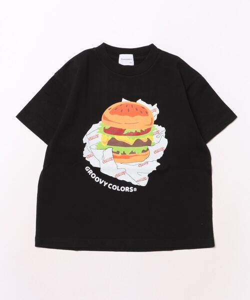 GROOVY COLORS（グルービーカラーズ）の「HAMBURGER Tシャツ（Tシャツ/カットソー・キッズ・ブラック/その他1/ピンク・120/110/100/90）」の4枚目の写真