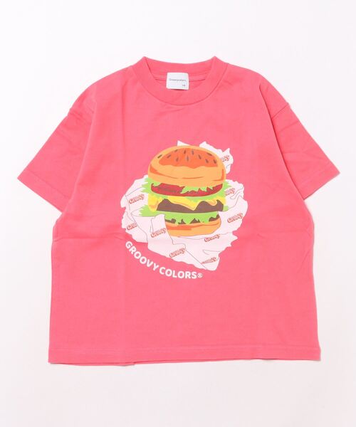 GROOVY COLORS（グルービーカラーズ）の「HAMBURGER Tシャツ（Tシャツ/カットソー・キッズ・ブラック/その他1/ピンク・120/110/100/90）」の5枚目の写真